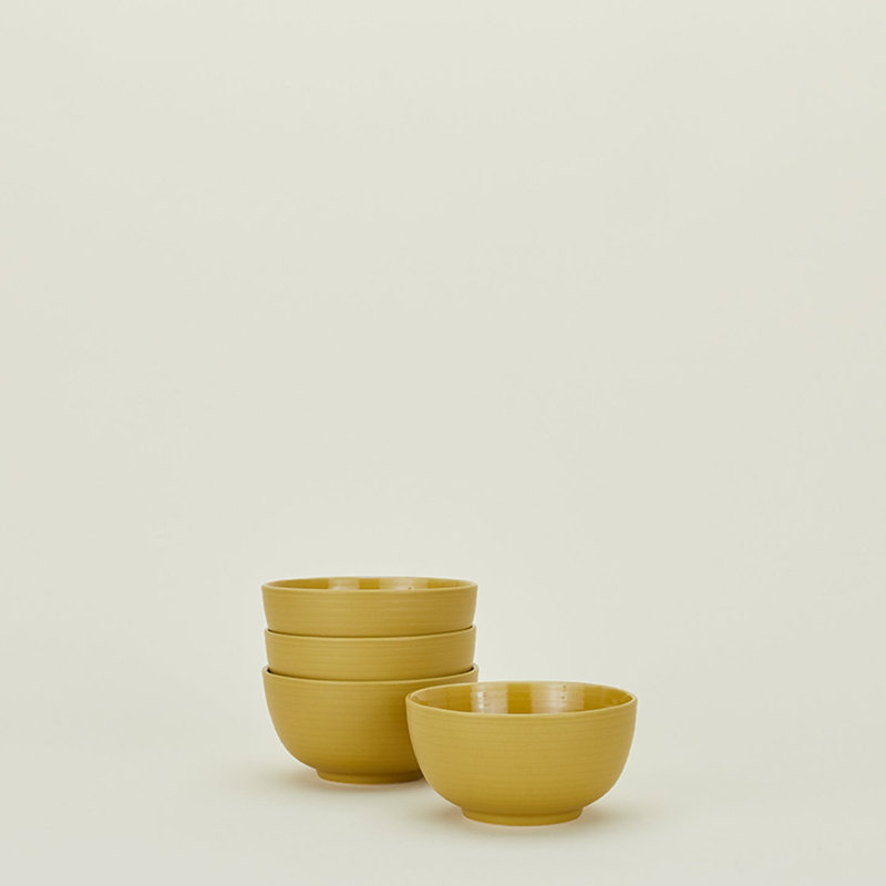 Essential Stoneware Dinnerware Set - Service for 4, Mustard