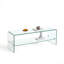 Table télé en verre transparent, meuble télé en verre trempé transparent pour le salon