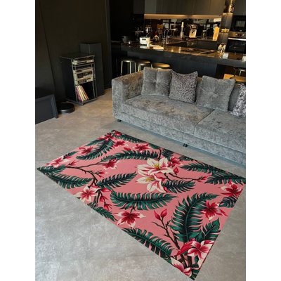 Tapis décoratif moderne à motif floral et à feuilles Paris Collection Paris