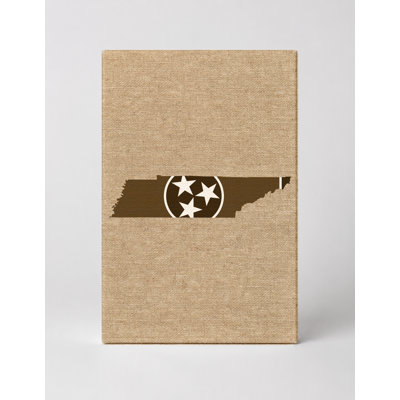 Tennessee State Map with Tristar — Portrait Canvas Wall Art