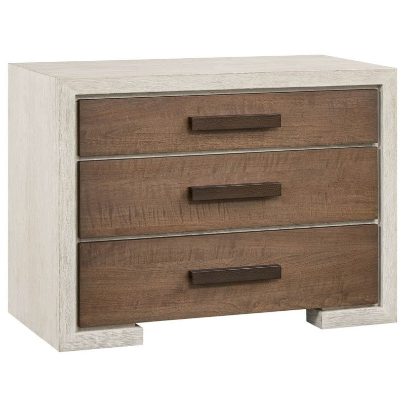 Modern Veil 38" Wide Two-Tone Soft Close Bachelors Chest with Built-In USB Power, Beige