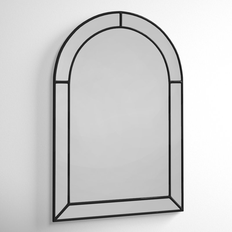 Iris Engineered Wood Mirror, 30" H x 20" W, Black