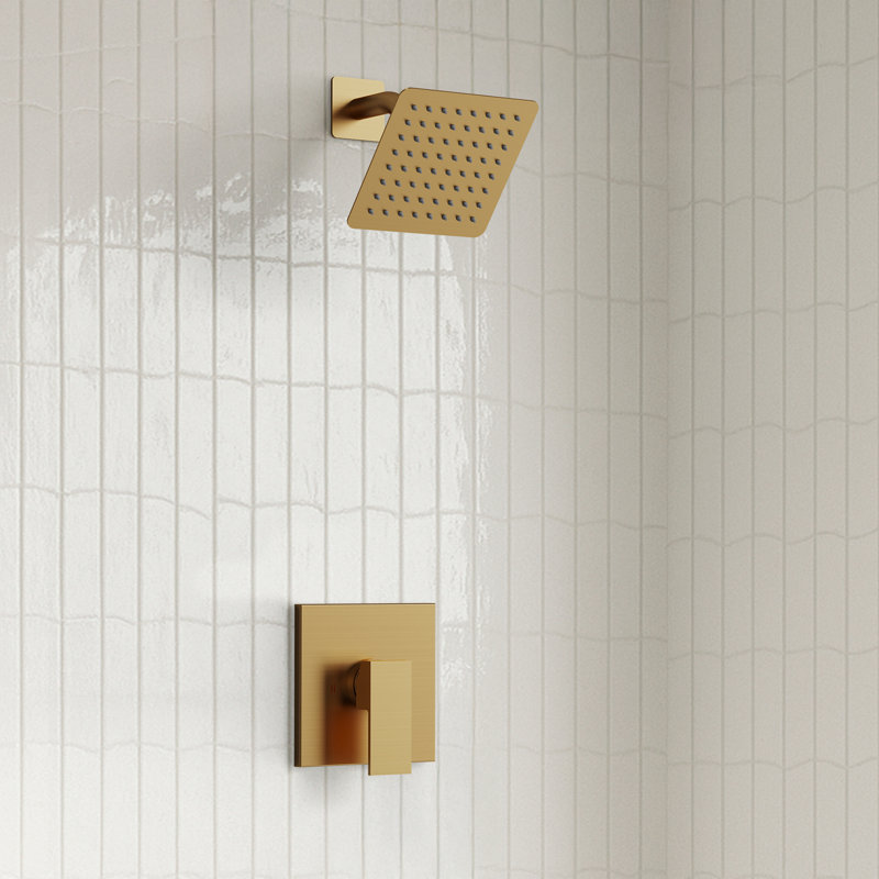 Single-Function Pressure Balance Shower Faucet with 6" Thin Stainless Steel Rain Shower Head, Rough-In Valve Not Included