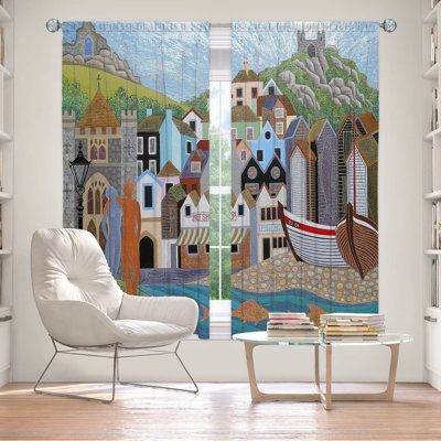 Ensemble de rideaux obscurcissant et isolant avec passe-tringle Fehrat Old Town and Rock a Nore
