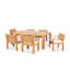Ensemble de salle à manger en bois d'eucalyptus pour 6 personnes avec table rectangulaire Callen, coussins inclus-1751371443