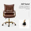 Gedrie Modern Faux Leather Swivel Office Chair-647542785-607770270