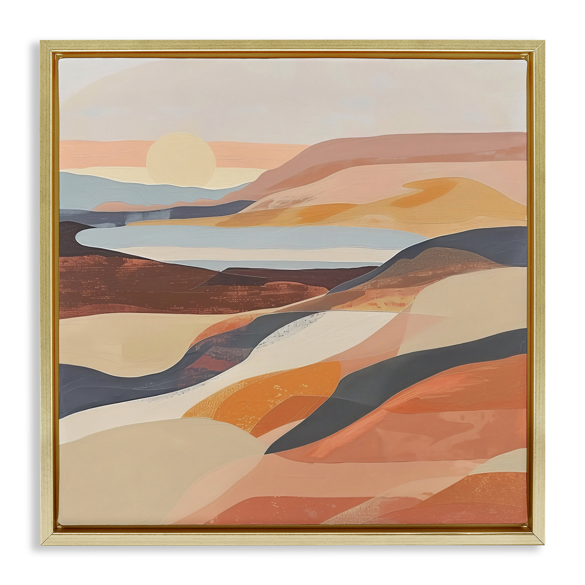 Union Rustic Layered Canyon Hills Framed Floater Canvas Wall Art by ...