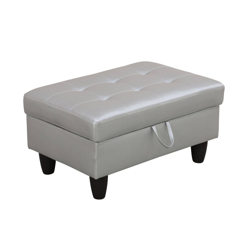 Repose-pieds avec rangement, Argent