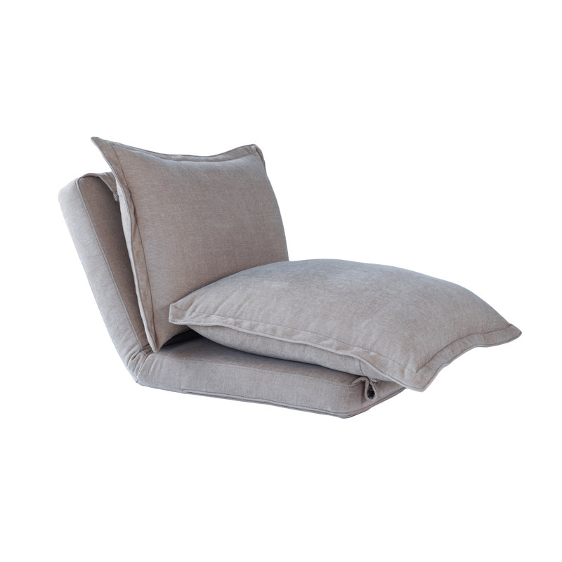 Lit de sol convertible à double fonction, crème antique, coussins de siège multi-réducteurs, structure en métal, confortable pour les espaces compacts