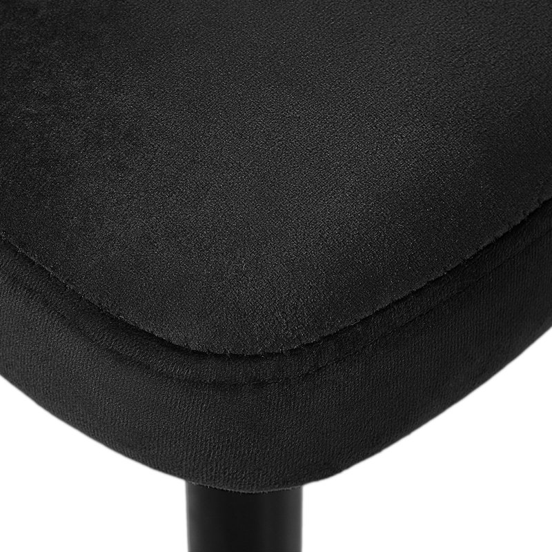 Swivel Velvet Upholstered Counter & Bar Stool, Black, Counter Stool (25.6" Seat Height)