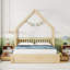 Lit plateforme en bois avec garde-corps et 2 tiroirs Wood House-980306298