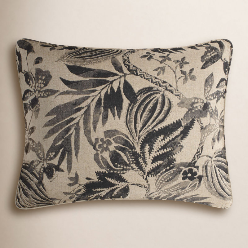 Antigua Linen Sham, Standard, Black/Ivory