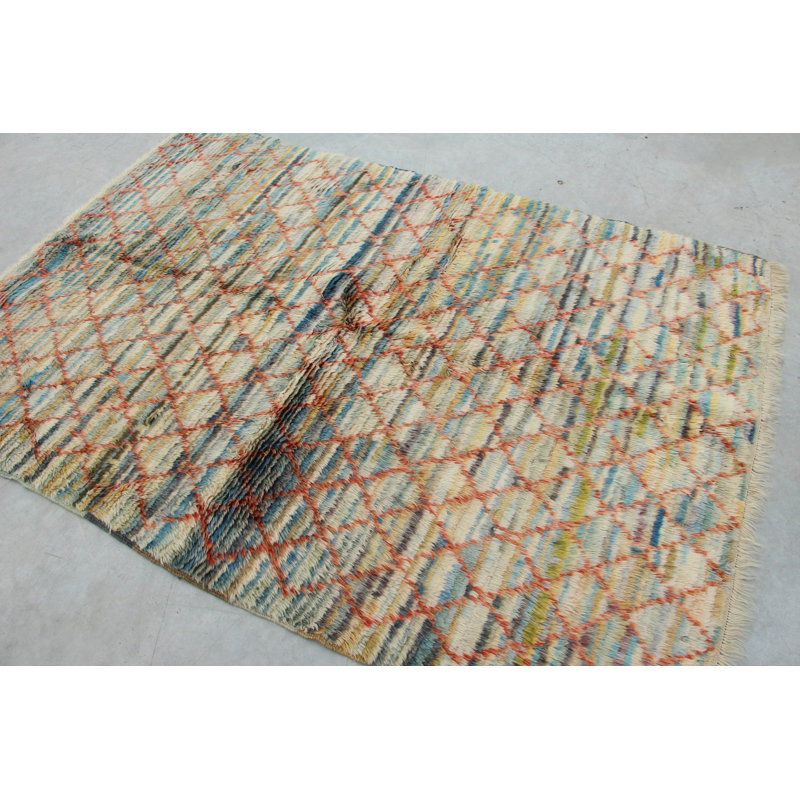 Chic Handmade Vintage Turkish Rug Ideal For Bedroom And Living Room Decor With Vibrant Colorful Boho Style