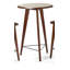 Brunswick Sao Bento 3 - Piece Pub Table Set – Solid Wood with Glass Top, Upholstered Bar Stools & Metal Footrest-778565036