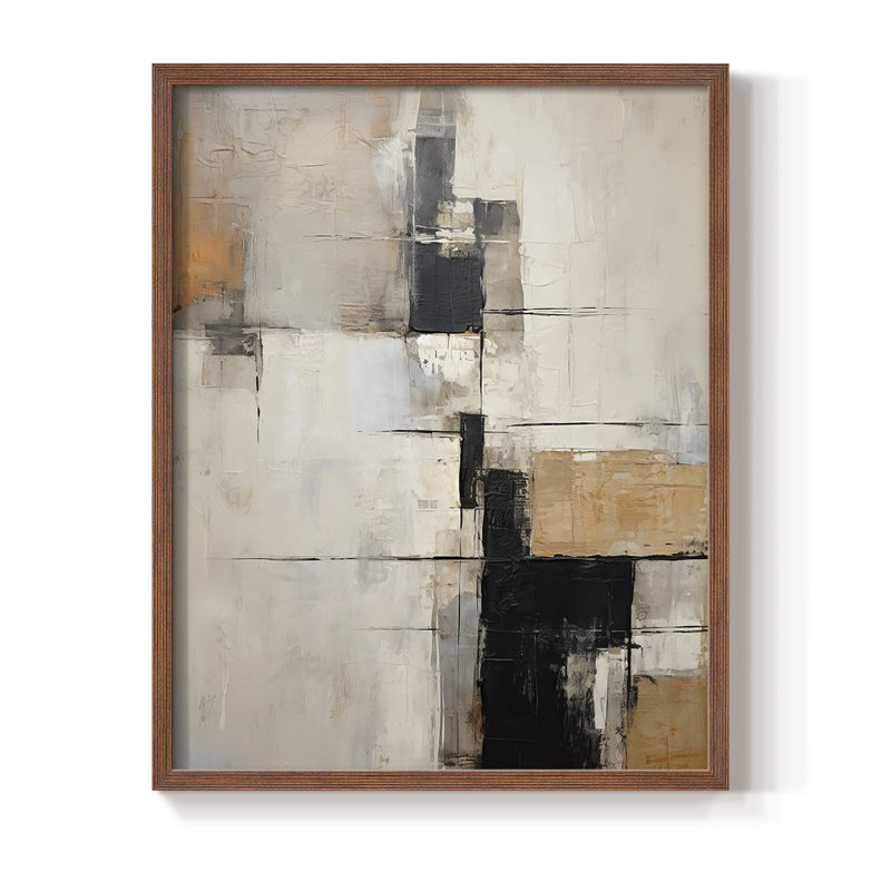 ABSTRACT Series CCCXLVIII  -Premium Framed Print -Ready to Hang - No Nails Required, Cadre noyer, H 21 po x l 17 po