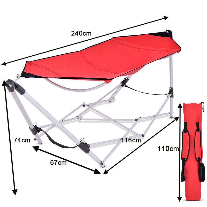 Braunstone Camping Hammock with Stand, Red