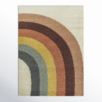 Olanda Rainbow Striped Shag Rug