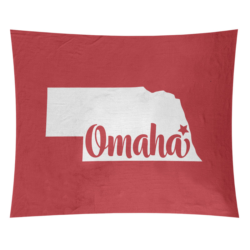 Tapisserie Omaha Nebraska, H 68 po x l 80 po, Rouge