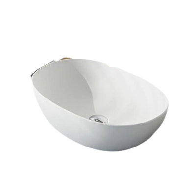 Boat Shaped Sink, Resin Bathroom Sink, White