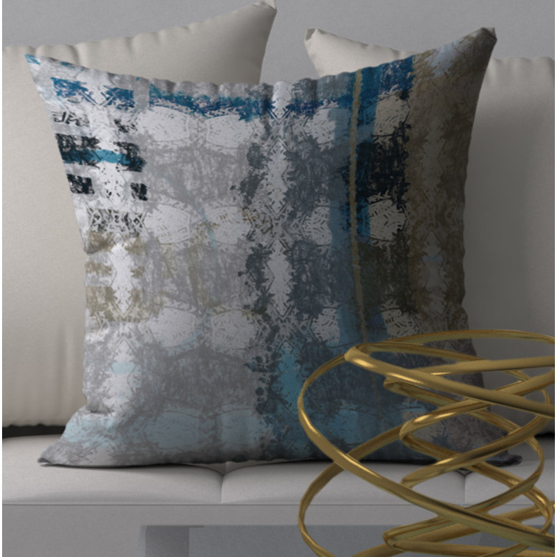 Abstract Reversible Throw Pillow, 18" x 18"