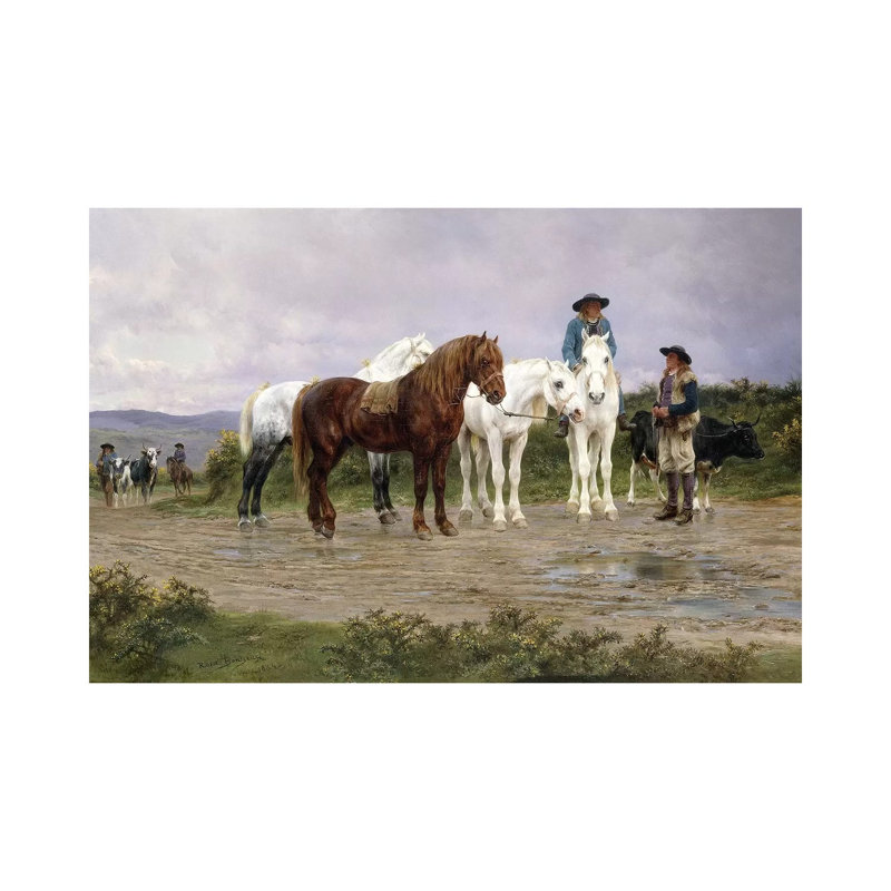 Pyrenees Farmers Market Bound, 1884 by Rosa Bonheur - Wrapped Canvas Print