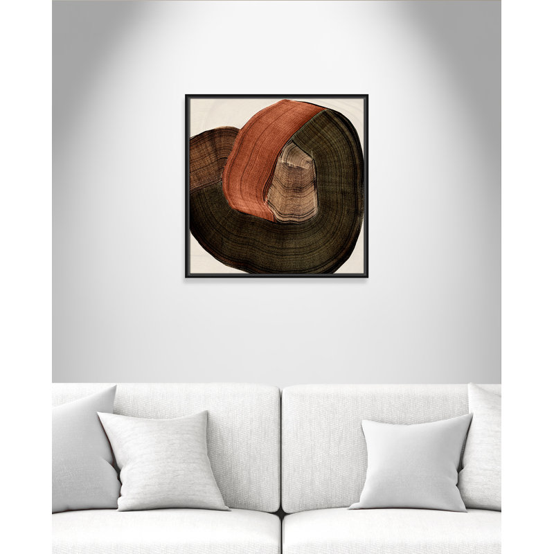 «Folded Earth II» par , Toile avec cadre, 25.5'' W x 25.5'' H, Cadre flottant noir