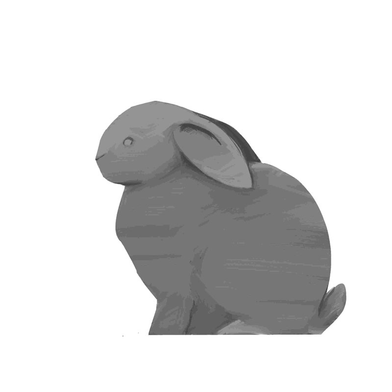 Forme de lapin, H 12 po x l 12 po