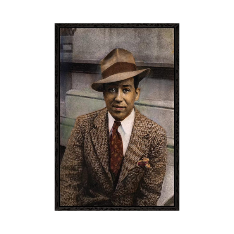 Langston Hughes (1902-1967) by Carl Van Vechten - Print on Canvas, 66.04 cm H x 45.72 cm W, Black Framed