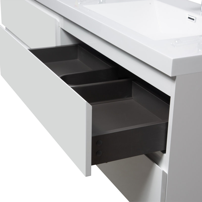 Bathroom Vanity with 4 Soft-Close Drawers, White