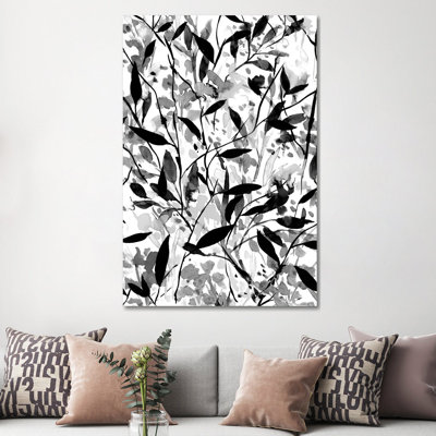 " Wandering Wildflowers Black And White " by Jacqueline Maldonado Painting Print