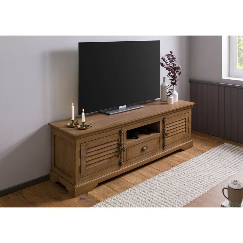 Toulouse Unfinished TV Stand for TVs up to 60", Beige Oiled