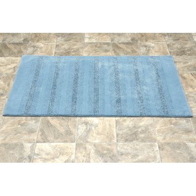 Maaza Rectangle Nylon Non-Slip Striped Bath Rug