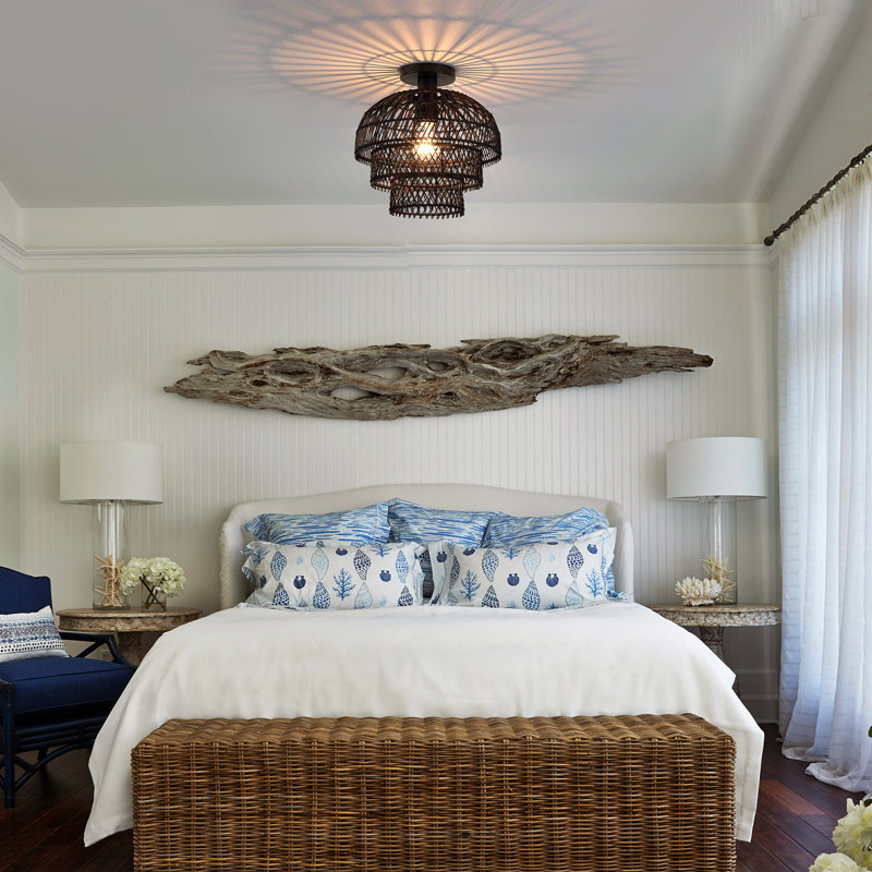 Plafonnier en rotin Boho