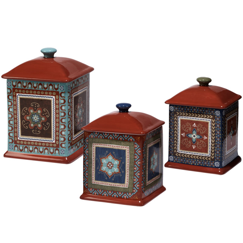 Certified International Monterrey 3-Piece Kitchen Canister Set