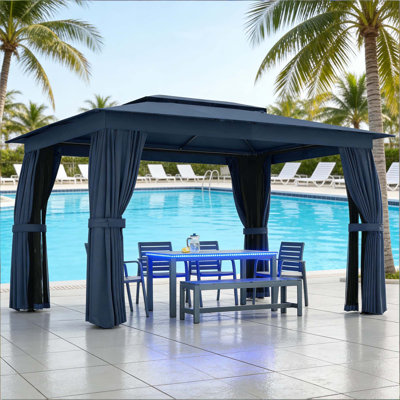 Double-Tier Outdoor Patio Gazebo Canopy Shelter