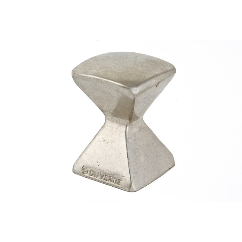 Forged 2 Square Knob, Satin Nickel, 0.875" H x 0.875" W x 1.25" D