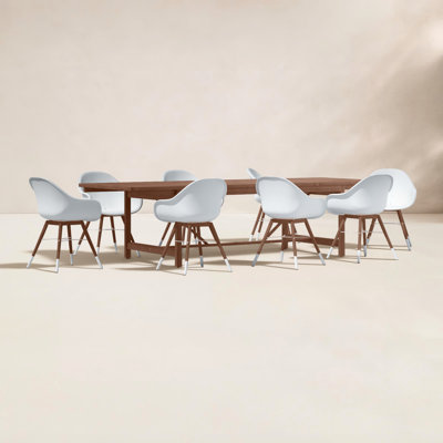 Alyisa 118" Eucalyptus Patio Dining Set