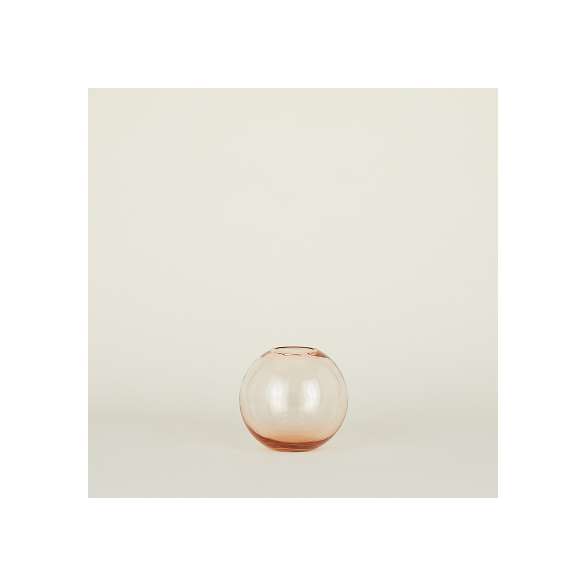 Aurora Handmade Glass Table Vase, 6" H x 6" W x 6" D, Blush