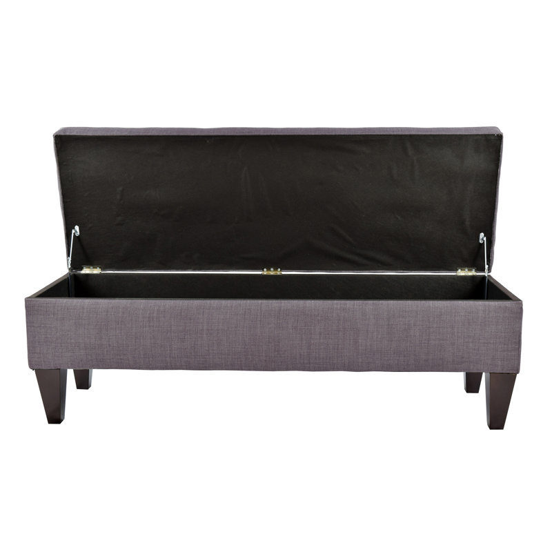 Banc de rangement à couvercle rabattable Gaither, Gris / teinte rouge