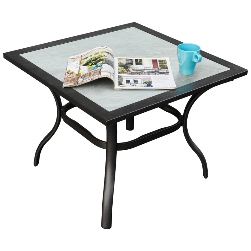 Table de bar d'extérieur carrée L 27 po x l 27 po Lakista, Gris clair