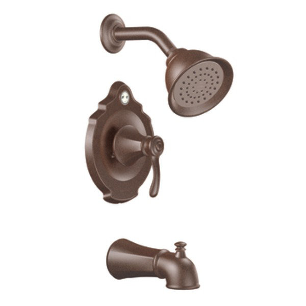 Garniture de robinet de baignoire et douche à double fonction Vestige avec poignée levier, Bronze huilé