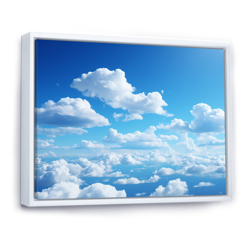 Sky Sky Horizon III - art mural ciel, H 30 po x l 40 po x P 1,5 po, Cadre flottant blanc