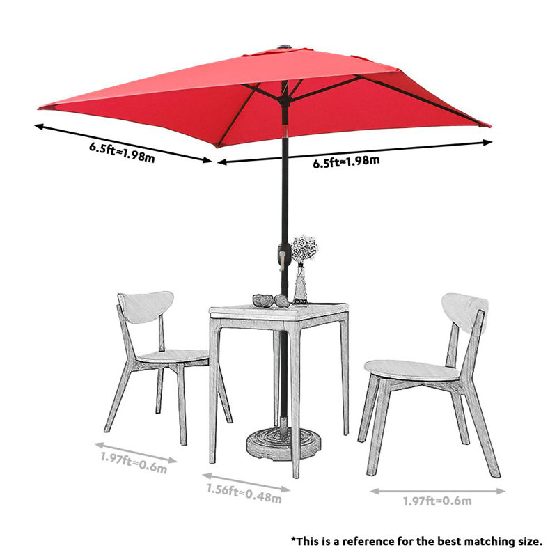 Parasol de marché Boligee, Rouge
