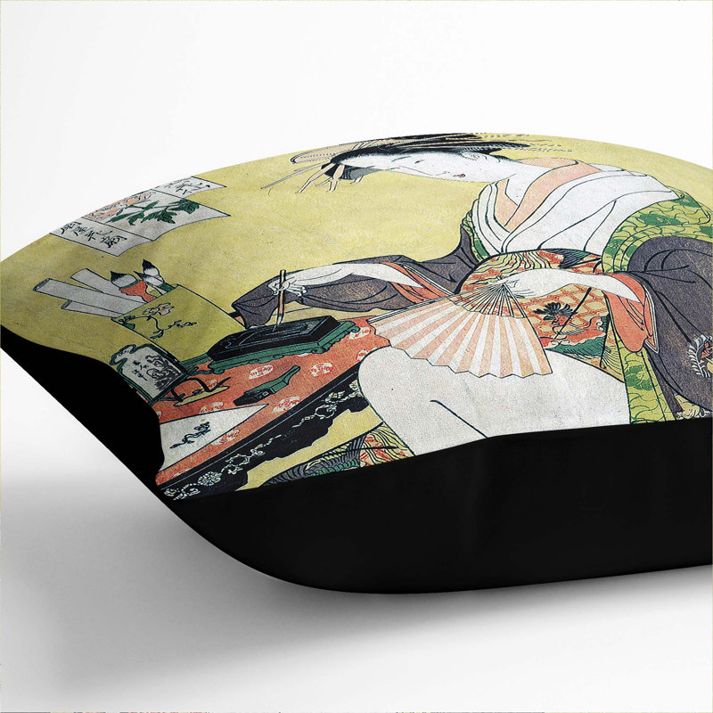 Square Throw Cushion, Black, 40cm H x 40cm W x 15cm D