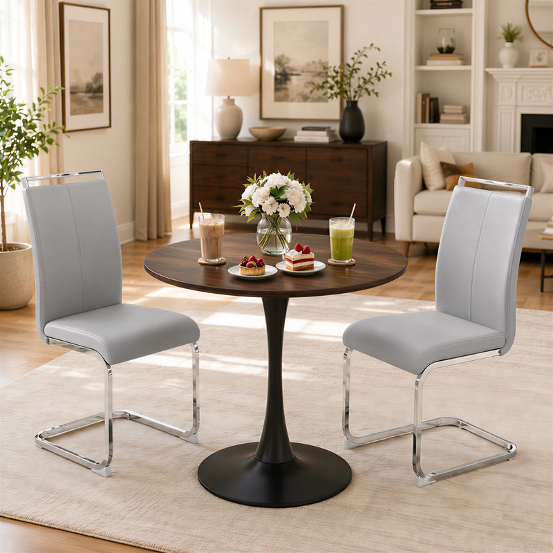 Ensemble de salle à manger 3 pièces avec 2 chaises, pour la cuisine, la salle à manger, le salon, le bistro et les loisirs