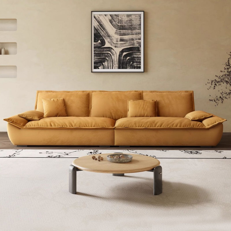 Coussin modulaire caramel 100% polyester, H 31,5 po x l 110,24 po x P 47,24 po, Caramel