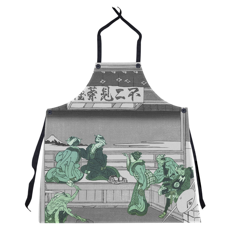 Bib Apron, Gray/Green