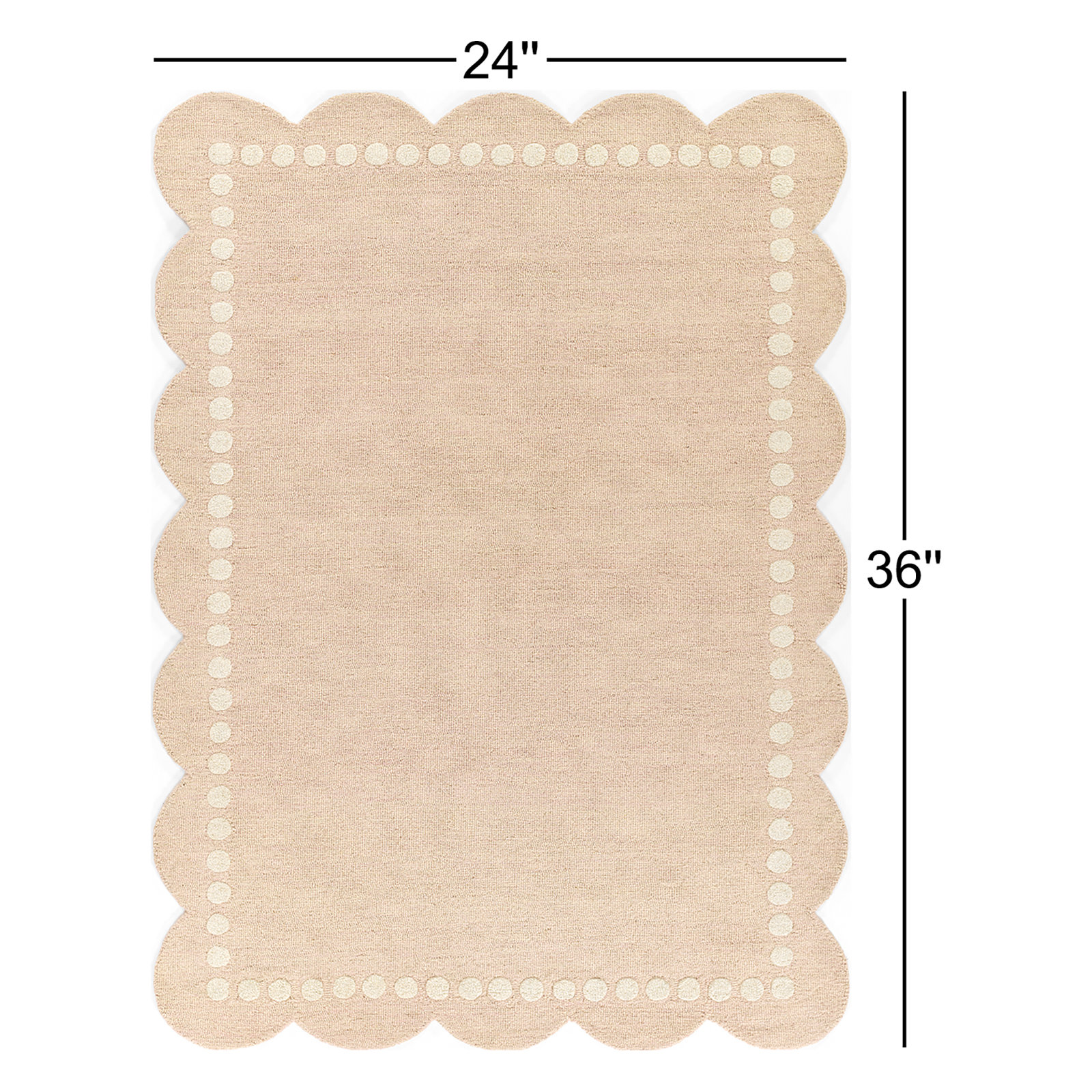 Lola Hand Tufted Wool Solid Pink Area Rug, Rectangle 2' x 3'