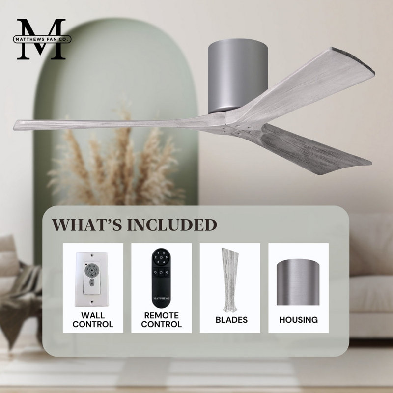 Irene Ceiling Fan, Barn Wood Tone, Brushed Pewter, 52"