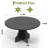 47 in Farmhouse Round Dining Table for 4-6 People, Wooden Circle Kitchen Table, Rustic Circular Breakfast Nook Furniture for Apartment or Small Dining Room, Black-807053657